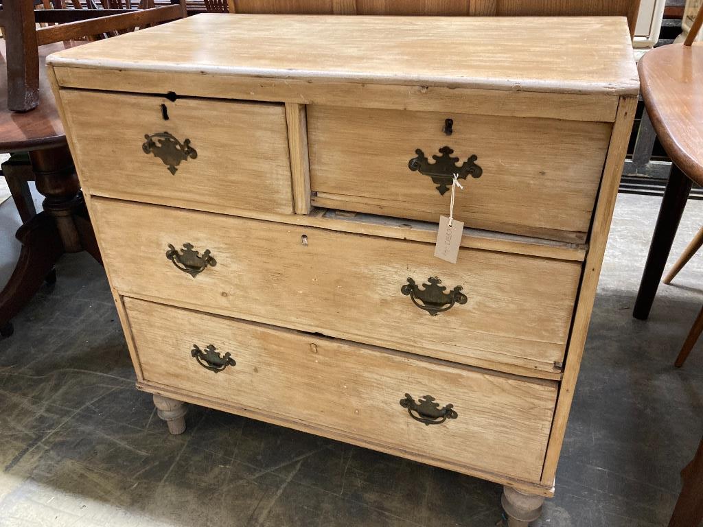 A small Victorian pine chest, width 87cm, depth 47cm, height 86cm